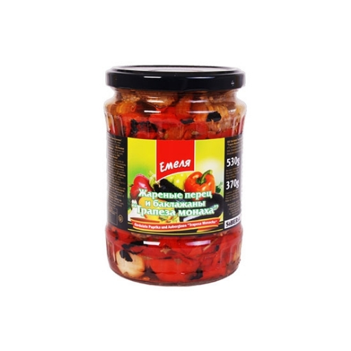 Picture of Pickled Eggplant and Capsicums in jar Trapeza Emelya 530ml