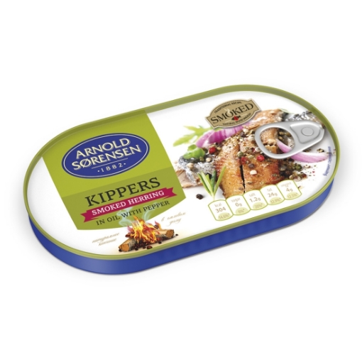 Kippers smoked Herring in oil with pepper Arnold Sorensen - 110g