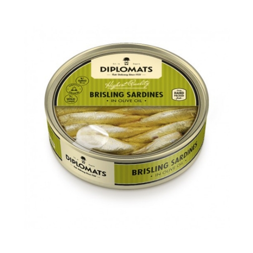 Brisling Sardines in Olive Oil Diplomats 160g