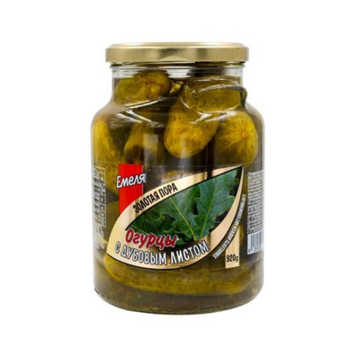 Pickles with Oak Leaf in jar Golden Time Emelya 920ml