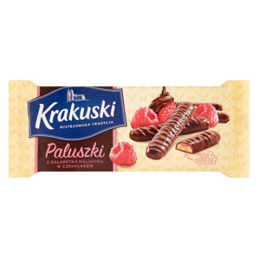 Picture of Biscuits Sticks Raspberry Flavour Krakuski 144g