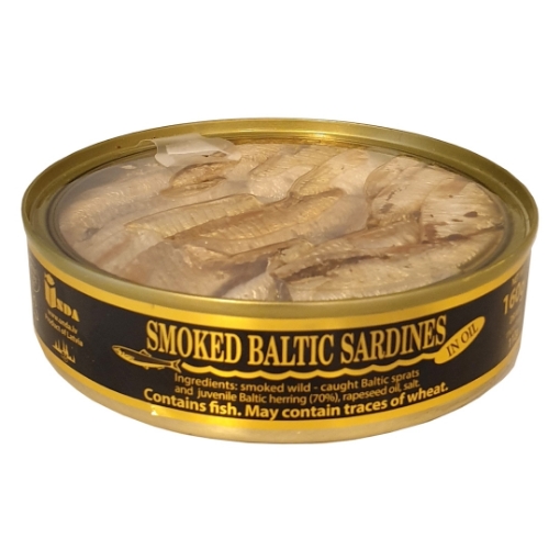 Picture of Smoked Baltic Sardines in Oil Transparent Lid Unda 160g