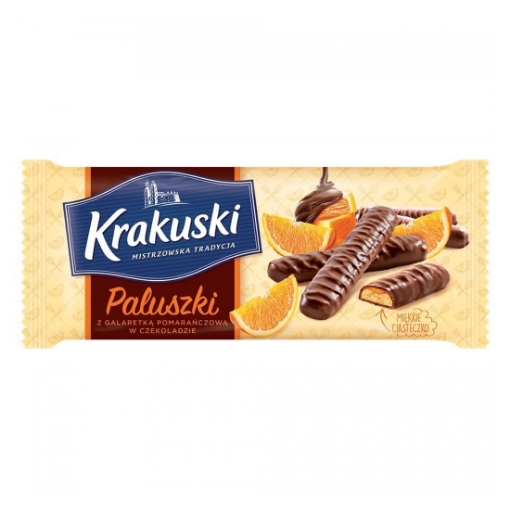 Picture of CLEARANCE-Biscuits Sticks with Orange Filling Krakuski 144g