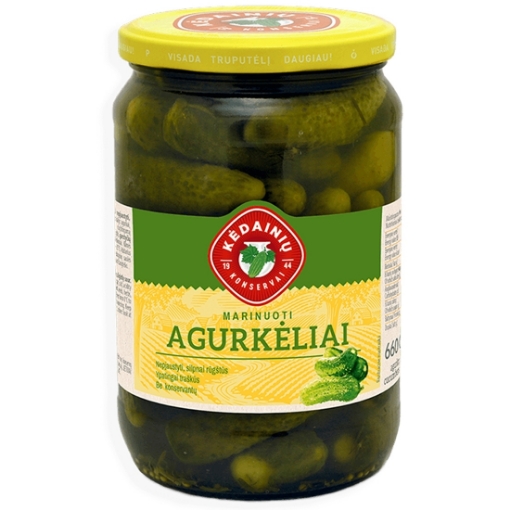 Picture of Pickled Gherkins Whole Slightly Sour Kedainiu 660g