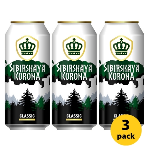 Picture of 3-Pack Beer Siberian Crown Classic Lager 5.3% 1L