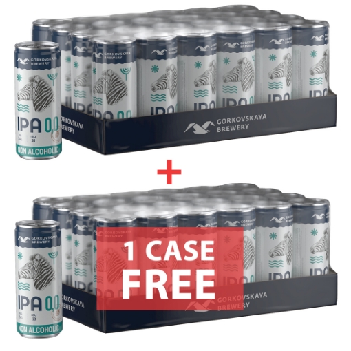 Picture of Buy 1 + Get 1 Free! 24-Pack Alc-Free Beer IPA 0.0 Gorkovskaya 330ml