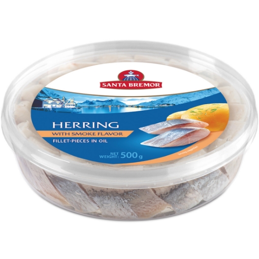 Picture of Atlantic Herring Fillet Lightly Salted Smoked Flavour Santa Bremor 500g