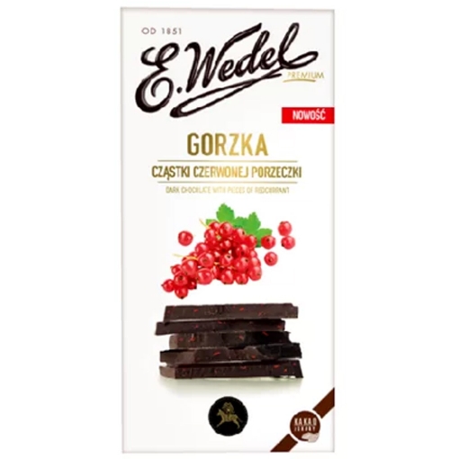 Picture of Chocolate Dark with Red Current Wedel 100g
