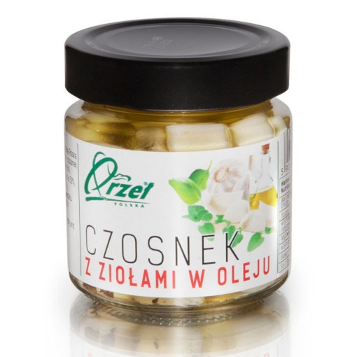 Picture of CLEARANCE-Garlic Pickled with Rosemary & Parsley in Oil Orzel 170g