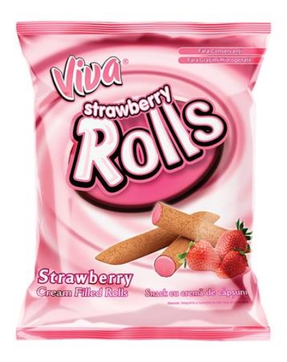 Picture of Snack Crispy Sticks with Strawberry Cream Viva 100g