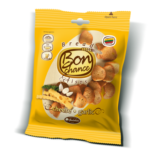 Picture of Bread Crisps Rye Cheese & Garlic Flavour Bon Chance 60g