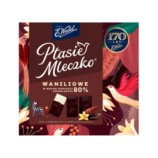 Picture of CLEARANCE-Marshmallow Vanilla EXTRA DARK Chocolate Wedel 340g