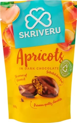 Picture of Sweets Apricots in Dark Chocolate Skriveru 110g  