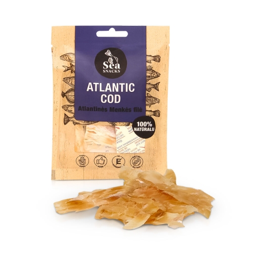 Picture of Seafood Atlantic Cod Dried Strips Sea Snacks 30g