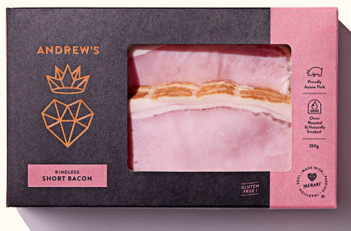 Picture of Bacon Sliced Short Rindless Andrews Choice 250g